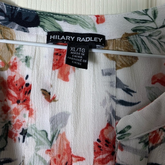 Hilary Radley | Floral Drawstring Waist Tunic Top - XL - Picture 5 of 7